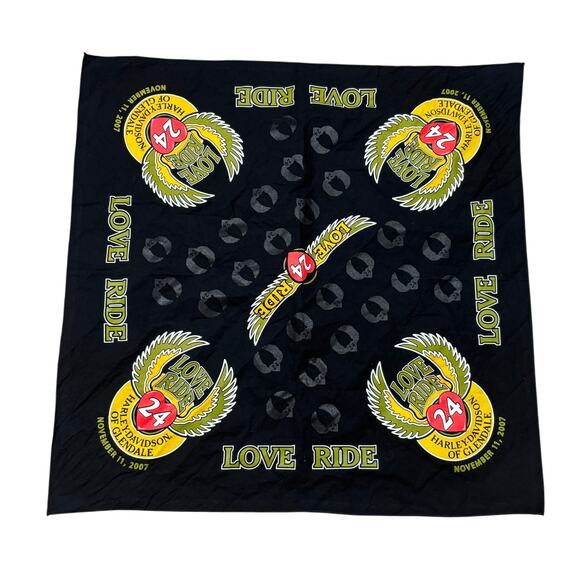 Harley Davidson Love Ride 24 2007 Glendale CA Bandana Scarf - Picture 1 of 10